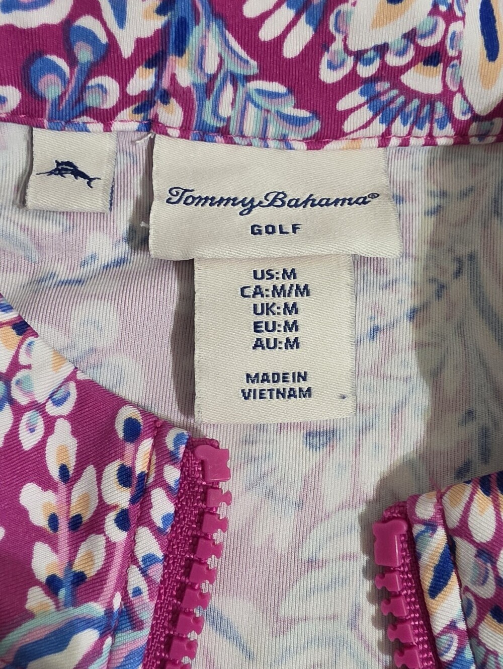 Tommy Bahama Golf Dress Womens M Floral Pink Blue 1/4 Zip Sleeveless Shorts Set - Picture 10 of 14